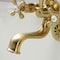 Kingston Brass KS225SB Tub Wall Mount Clawfoot Tub Faucet with Hand Shower, Brushed Brass KS225SB - alternate 2
